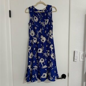 Talbots Blue & White Midi Dress